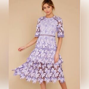 Lavender Lace Midi Dress